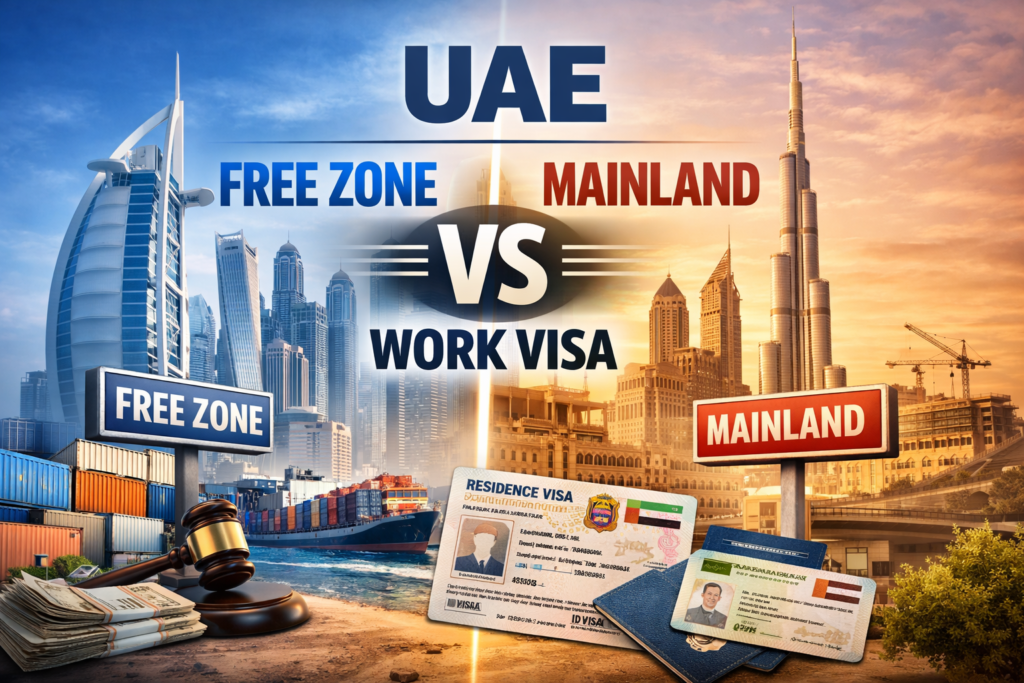 UAE Free Zone vs Mainland Work Visa