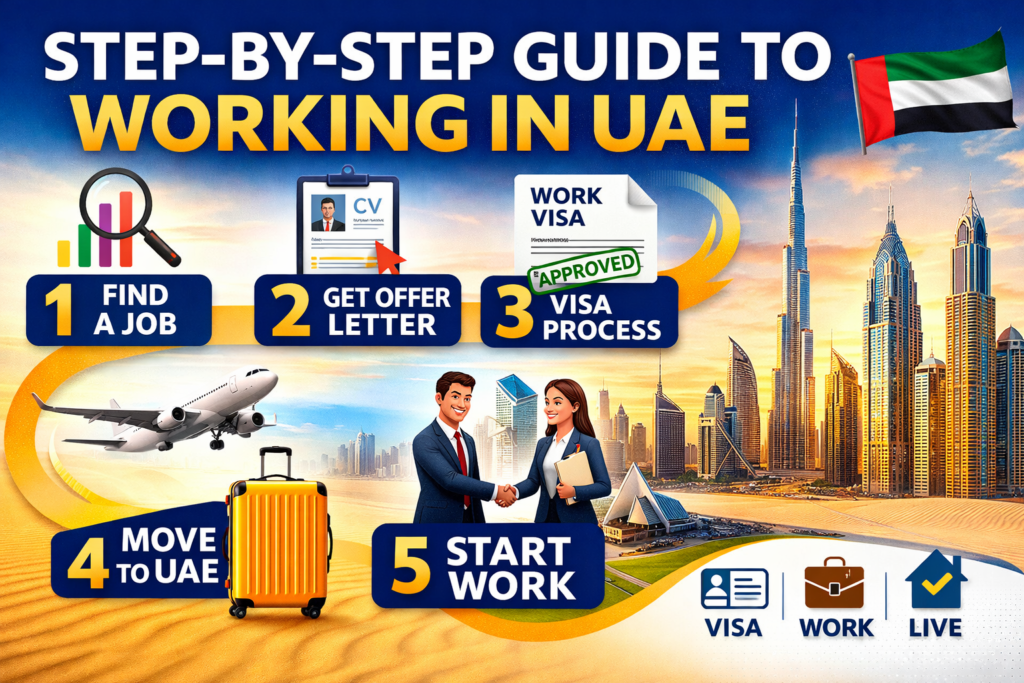 step by step guide working in UAE